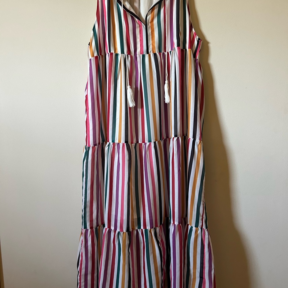 Boutique Multi-color Striped Midi Dress-Urban Daizy